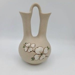 Pigeon Forge Dogwood Pottery Vase 8" Double Neck Wedding Bud Tennessee USA